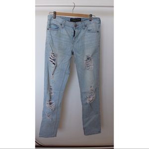 Express ripped girlfriend jeans